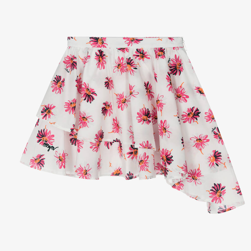 MSGM - Белая юбка с розовыми цветами | Childrensalon