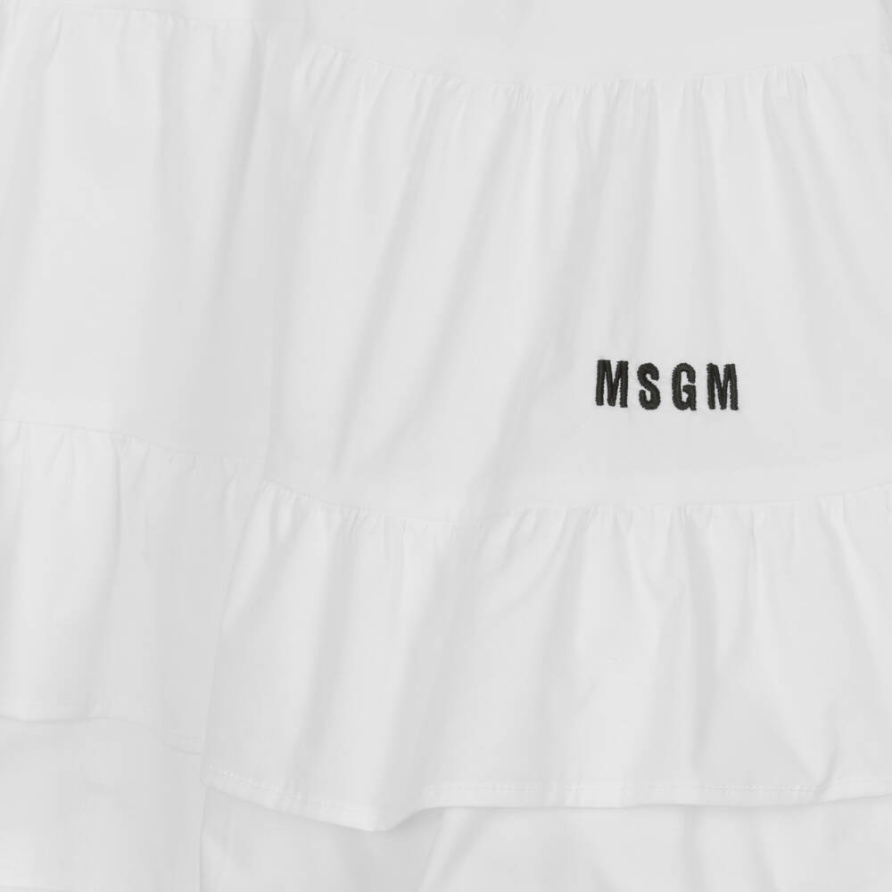 Msgm white ruffle dress shop