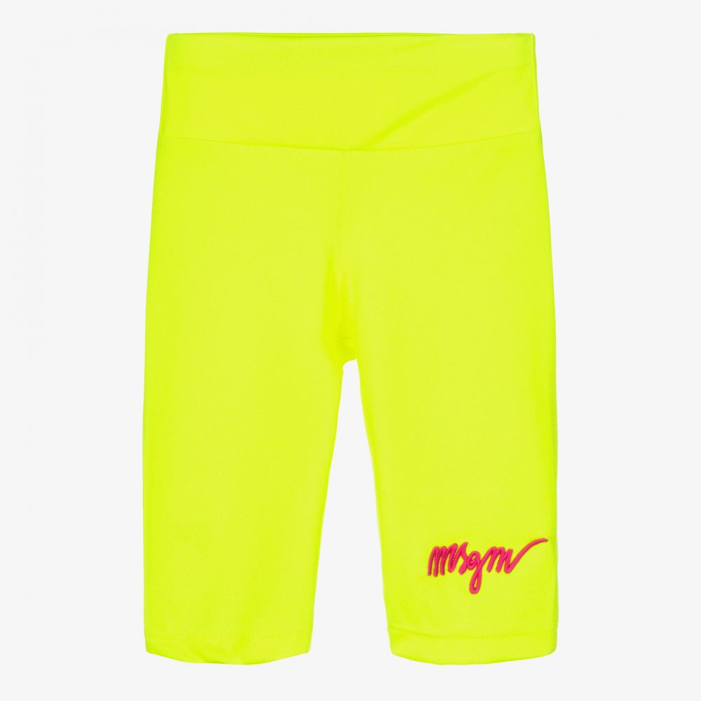 MSGM - Girls Yellow Cycling Shorts | Childrensalon