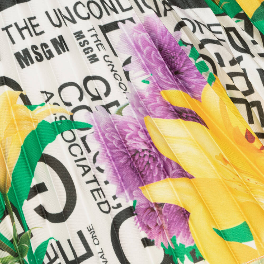 MSGM-Girls Yellow Floral Skirt | Childrensalon Outlet