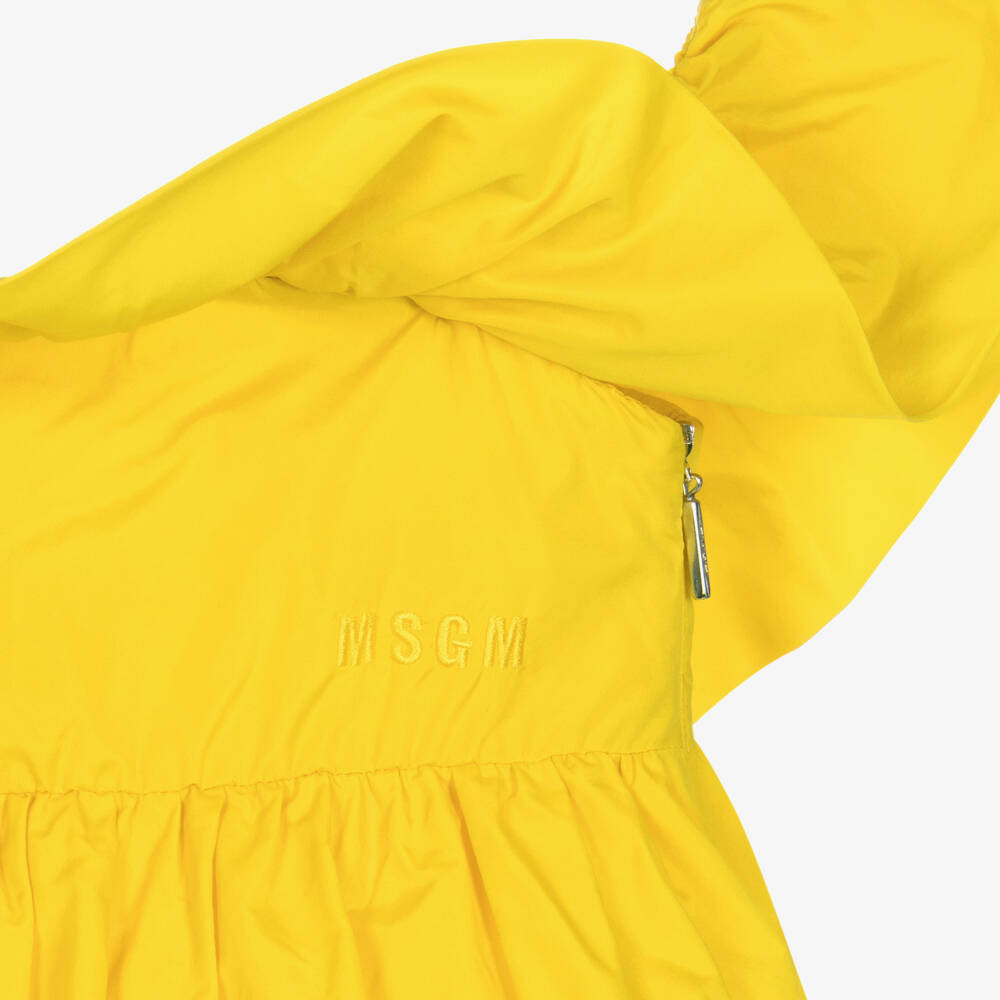 MSGM-Girls Yellow Taffeta Bubble Dress | Childrensalon Outlet