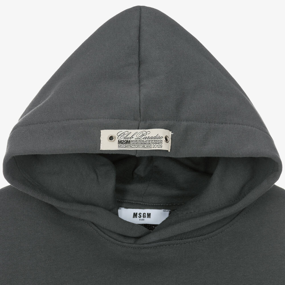 MSGM-Серая хлопковая худи Club Paradiso | Childrensalon Outlet