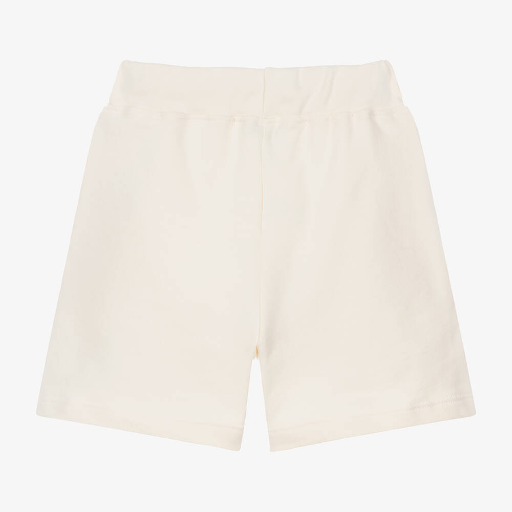 MSGM-Ivory Cotton Jersey Shorts | Childrensalon Outlet