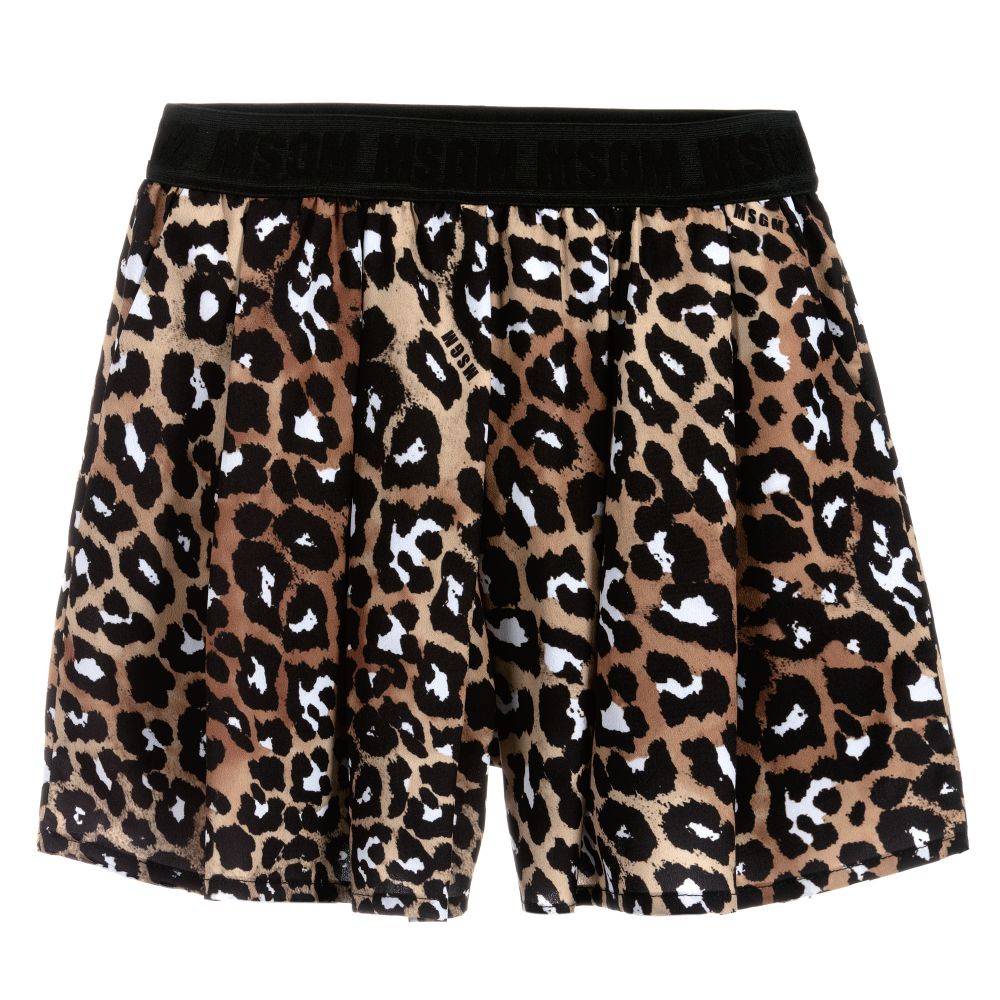 MSGM - Leopard Print Chiffon Shorts  | Childrensalon