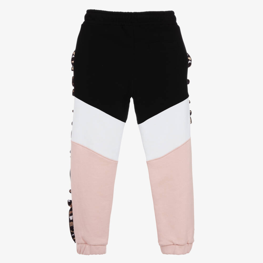 MSGM-Pink & Black Cotton Joggers | Childrensalon Outlet