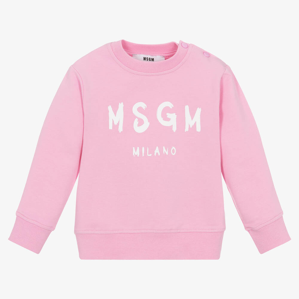 MSGM - Розовый свитшот из хлопкового джерси | Childrensalon