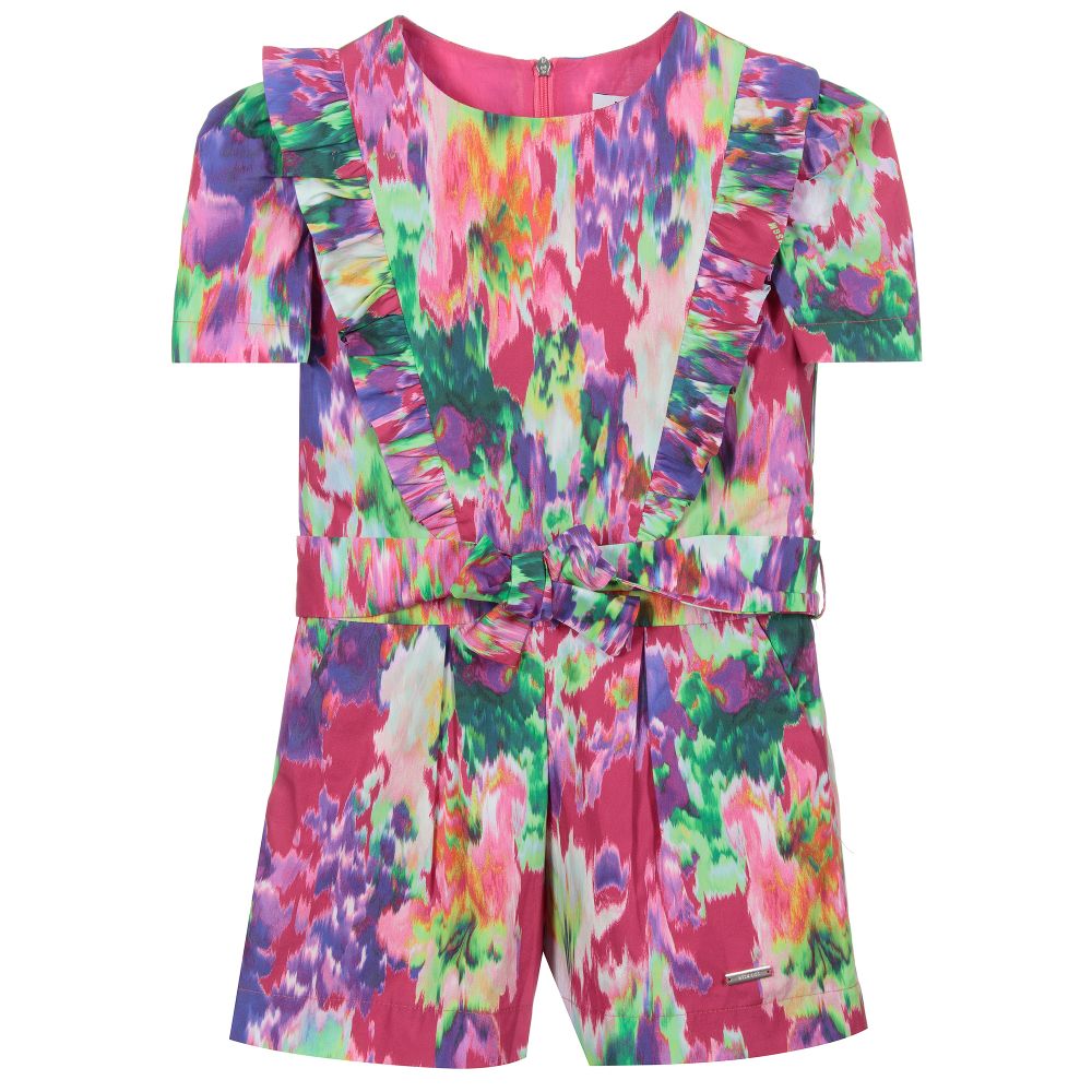 MSGM - Pinker, geblümter Baumwoll-Playsuit | Childrensalon