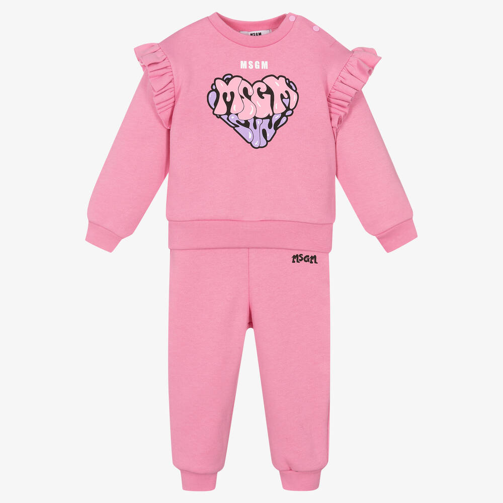 MSGM - Розовый спортивный костюм с сердцем | Childrensalon