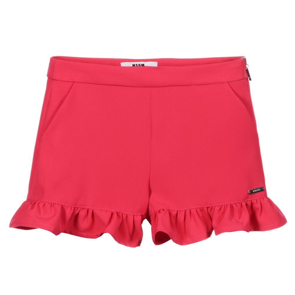 MSGM-Pink Ruffle Shorts | Childrensalon Outlet
