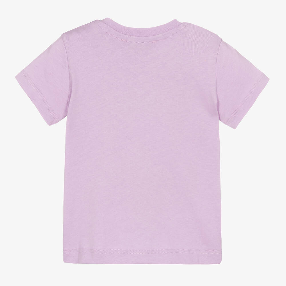 MSGM-Purple Logo Cotton T-Shirt | Childrensalon Outlet