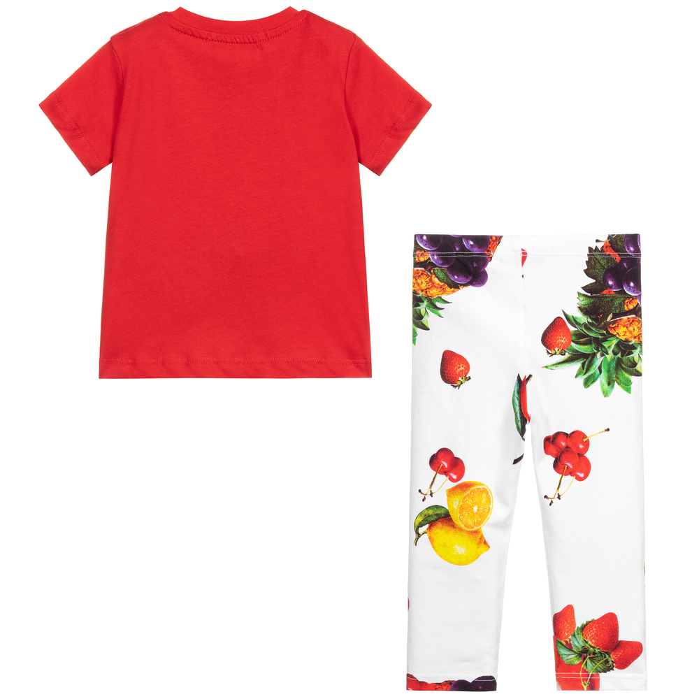 MSGM-Red & White Leggings Set | Childrensalon Outlet