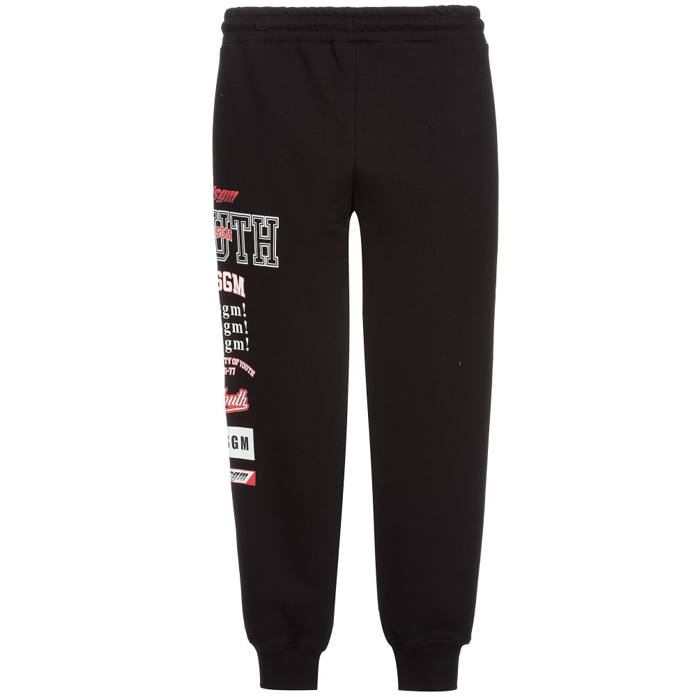 MSGM-Teen Black Logo Joggers | Childrensalon Outlet