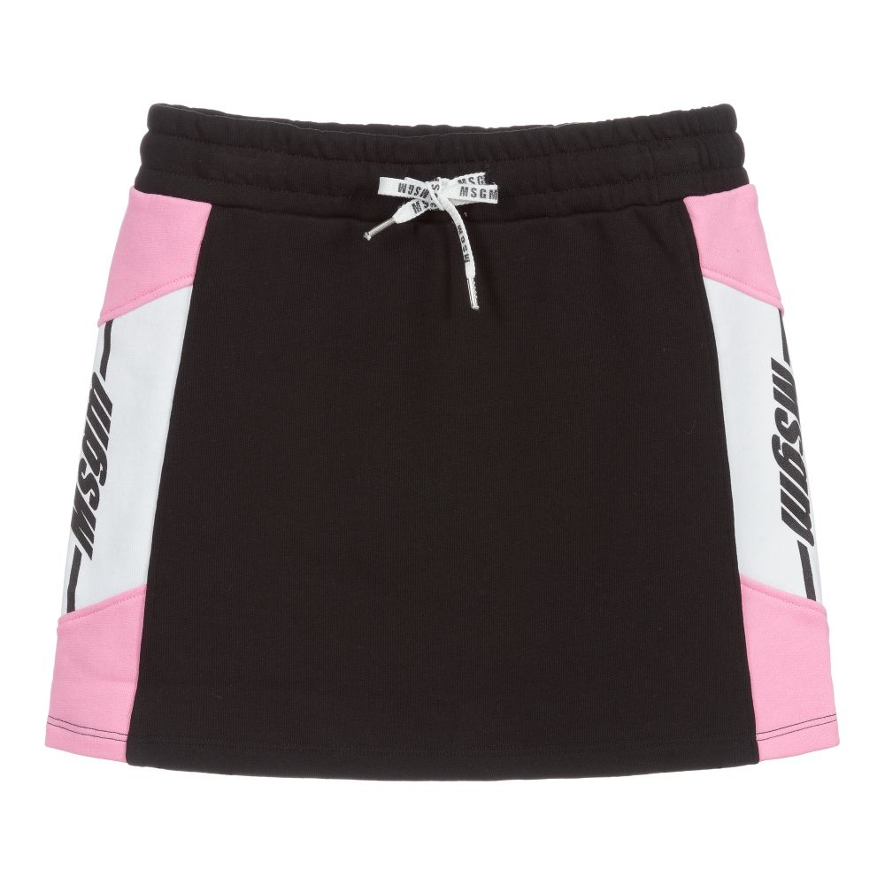 MSGM - Teen Black Logo Mini Skirt | Childrensalon