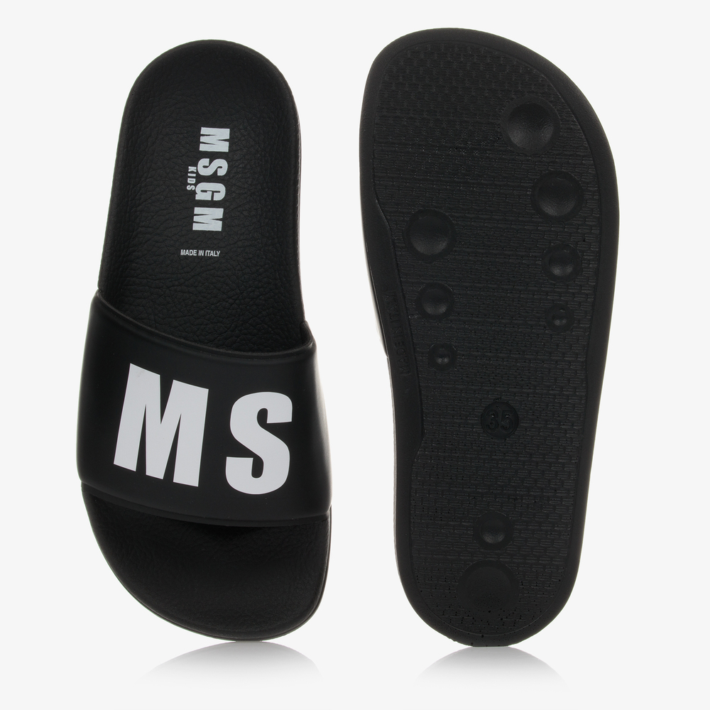MSGM-Черные шлепанцы для подростков | Childrensalon Outlet
