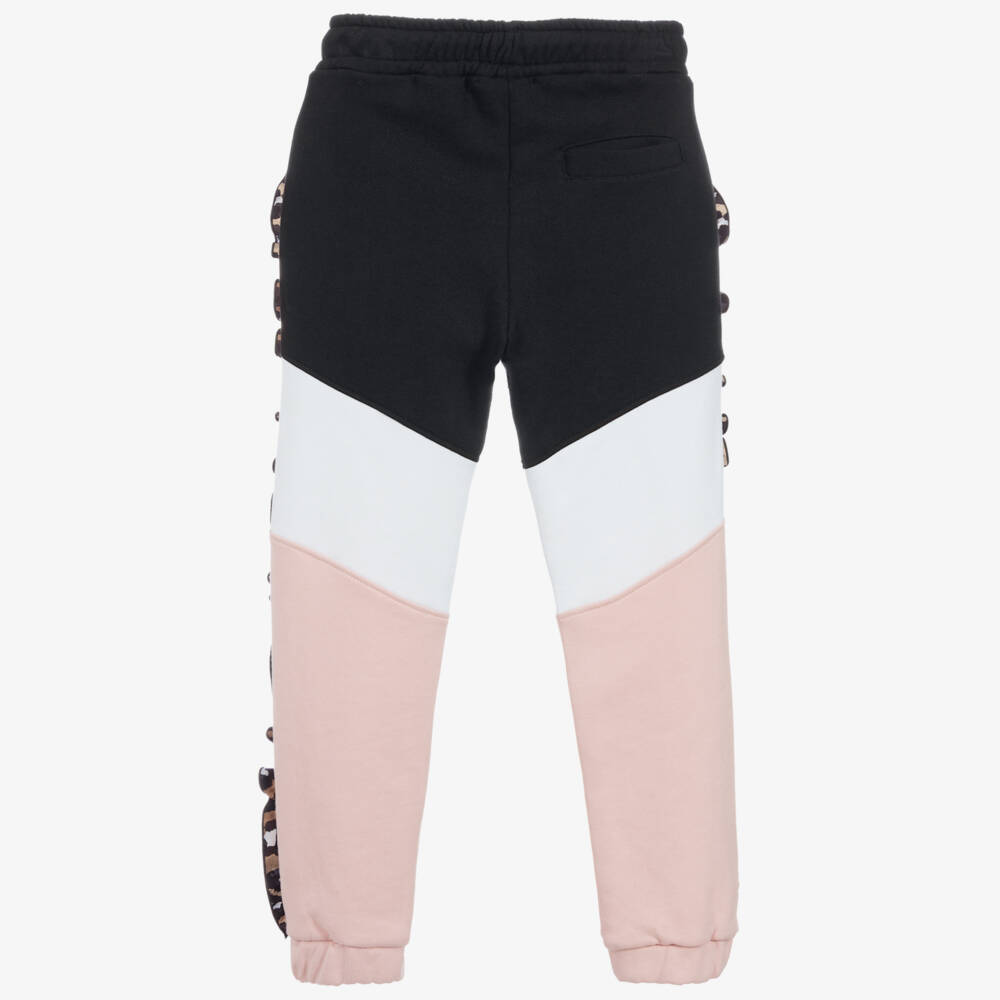 MSGM-Teen Black & Pink Logo Joggers | Childrensalon Outlet