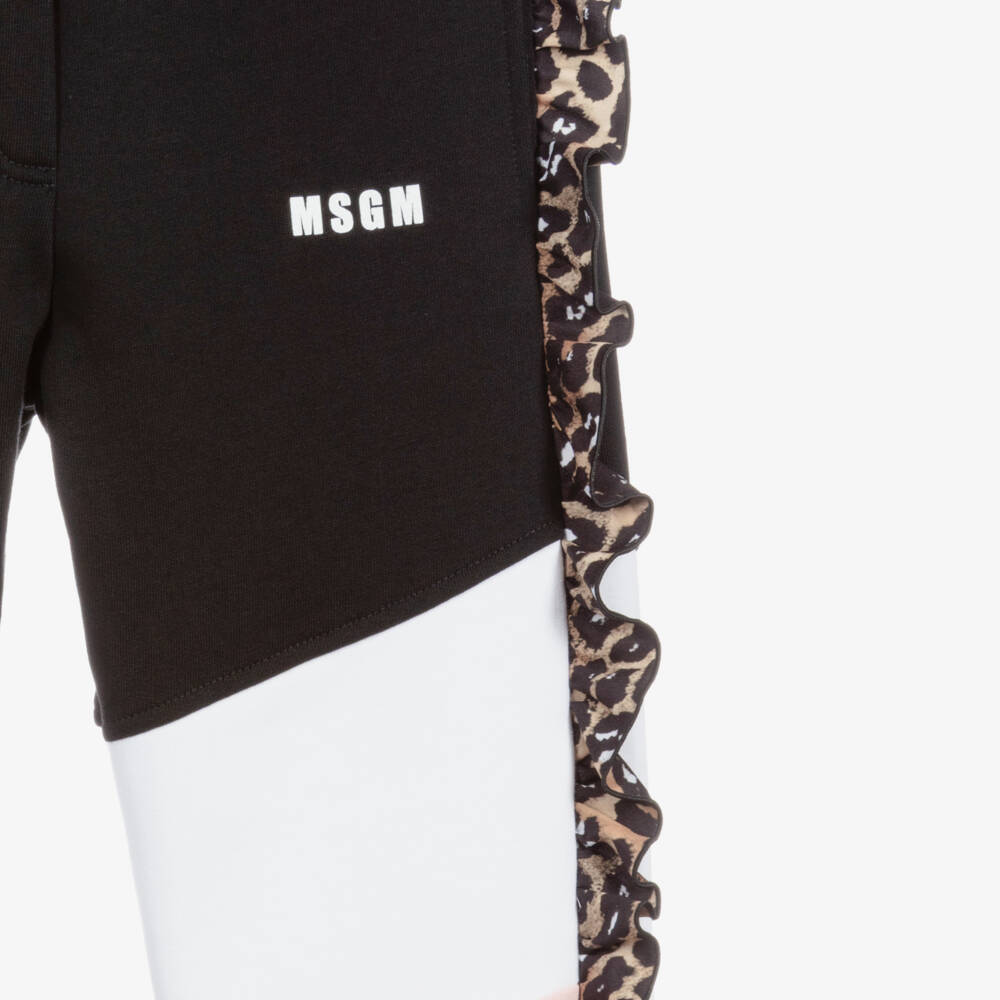MSGM-Teen Black & Pink Logo Joggers | Childrensalon Outlet