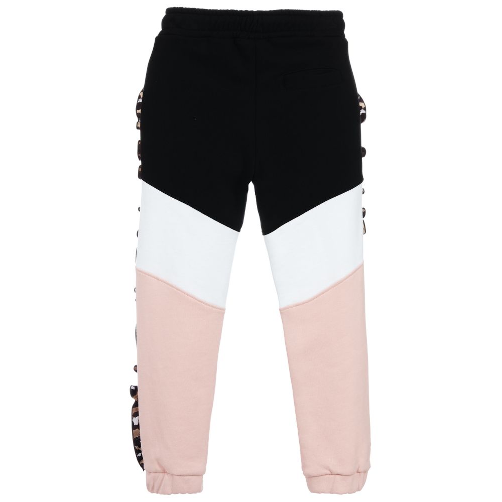 MSGM-Teen Black & Pink Logo Joggers | Childrensalon Outlet