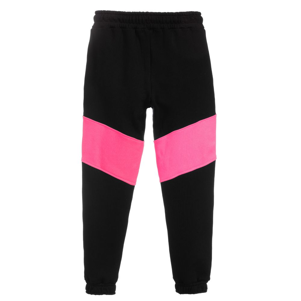 MSGM-Teen Black & Pink Logo Joggers | Childrensalon Outlet