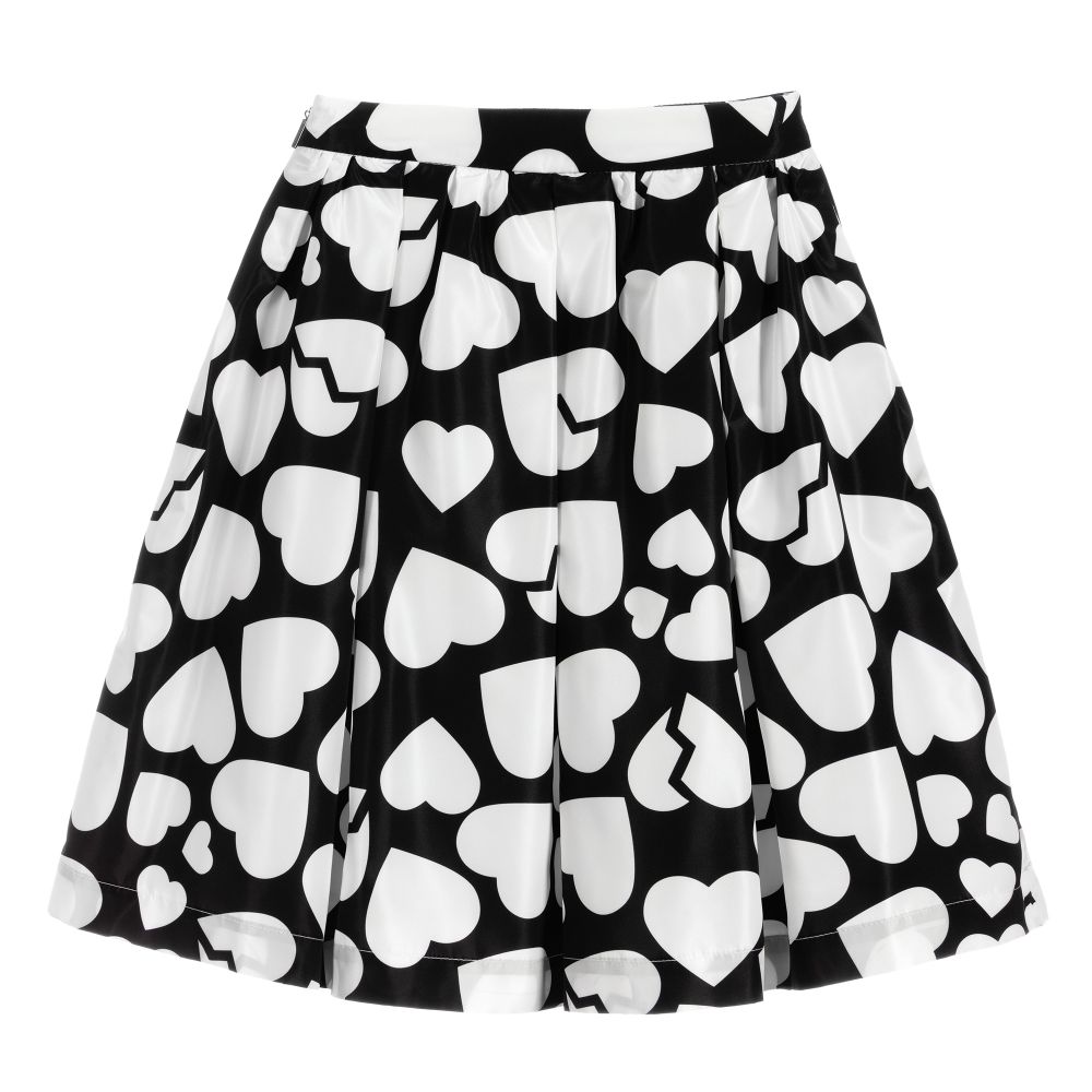 Black and white cheap heart skirt