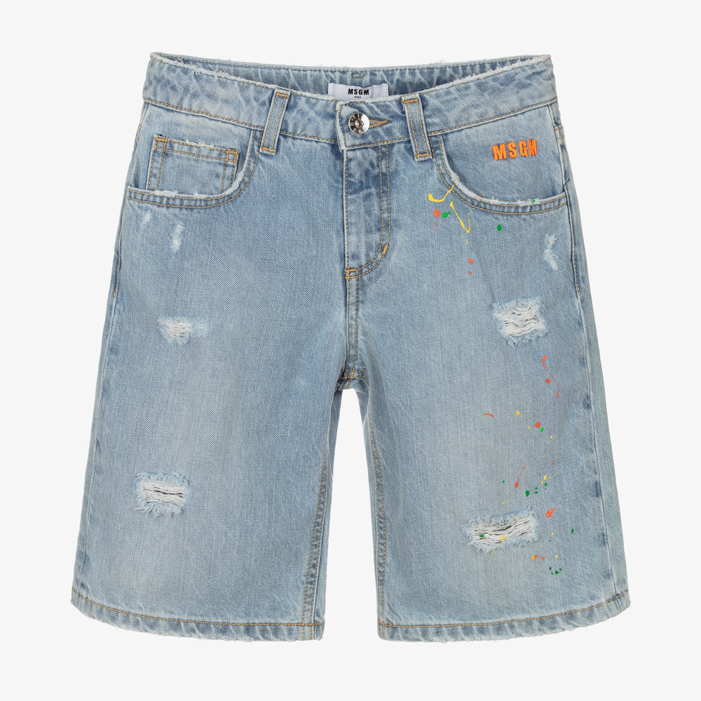 MSGM - Голубые джинсовые шорты-бермуды для подростков | Childrensalon