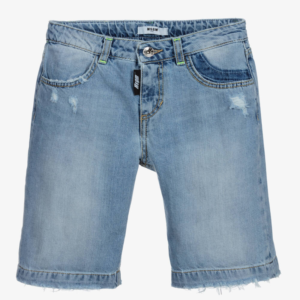 MSGM-Синие джинсовые шорты с логотипом для подростков | Childrensalon Outlet