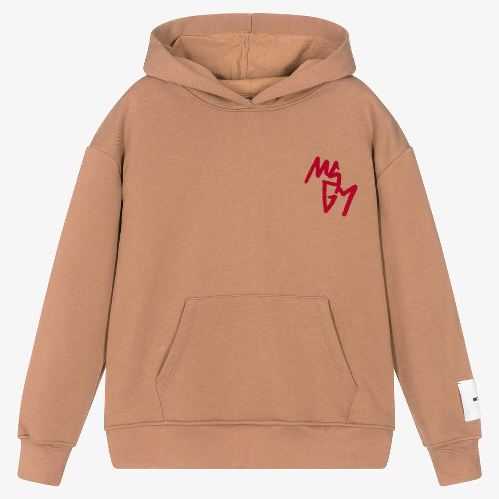 MSGM-Бежевая хлопковая худи для мальчиков-подростков | Childrensalon Outlet
