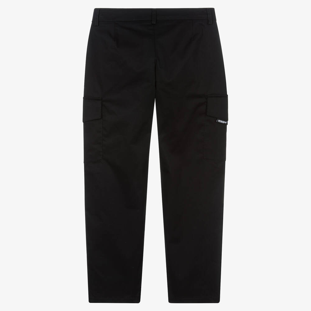 MSGM-Teen Boys Black Cotton Cargo Trousers | Childrensalon Outlet