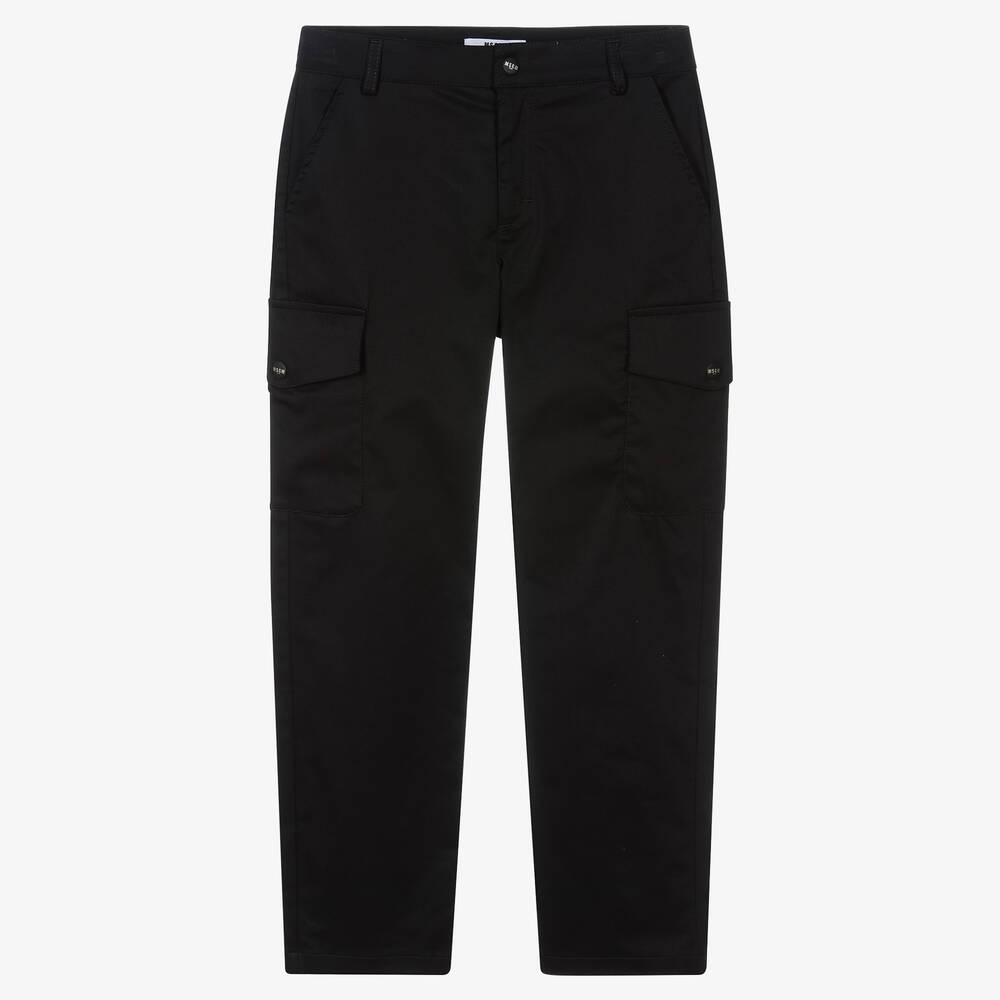 MSGM - Черные хлопковые брюки карго | Childrensalon
