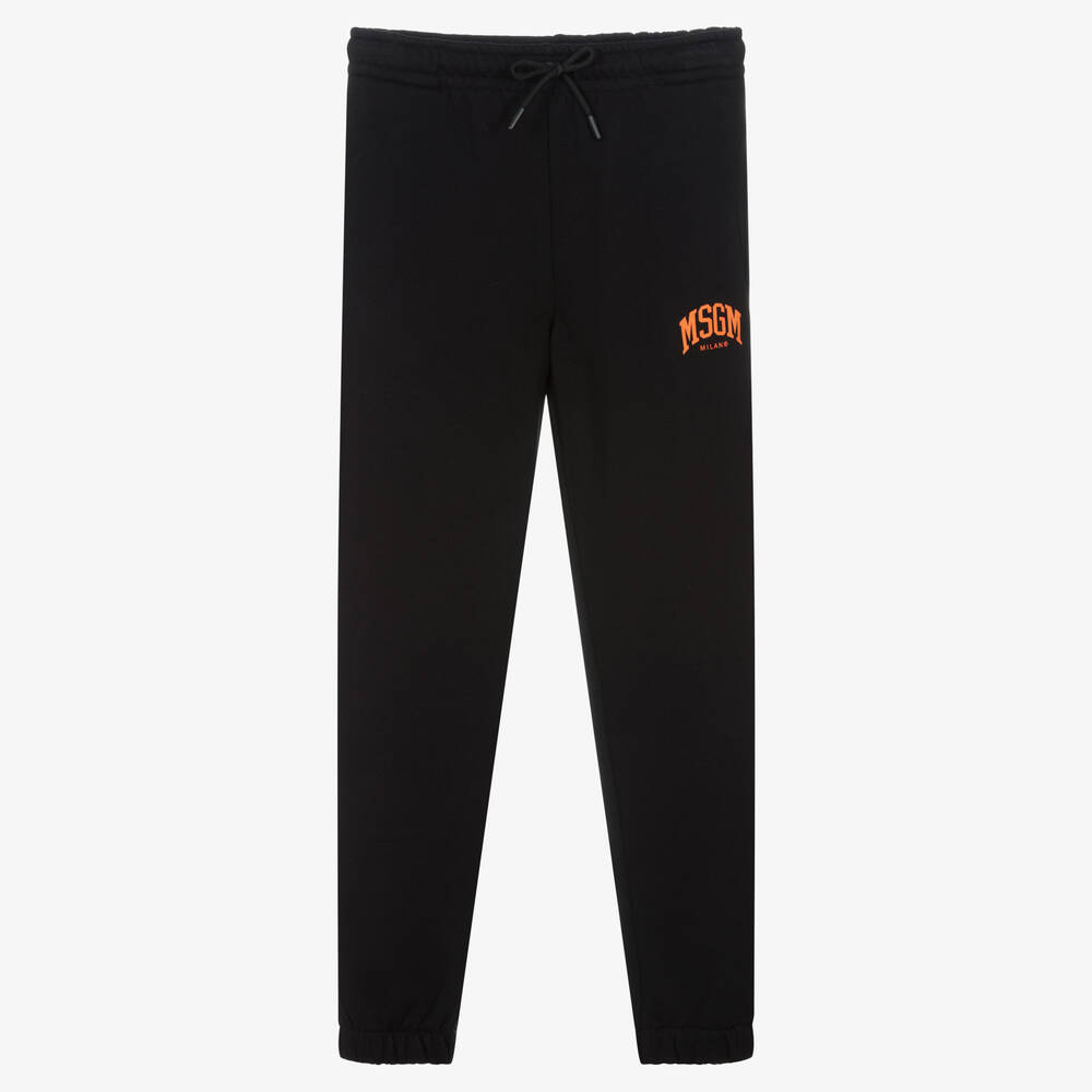 MSGM - Pantalon de jogging noir en coton | Childrensalon