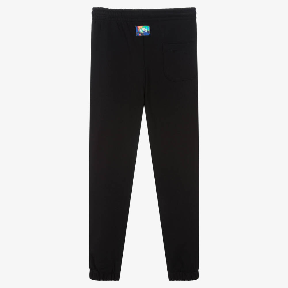 MSGM-Teen Boys Black Cotton Joggers | Childrensalon Outlet