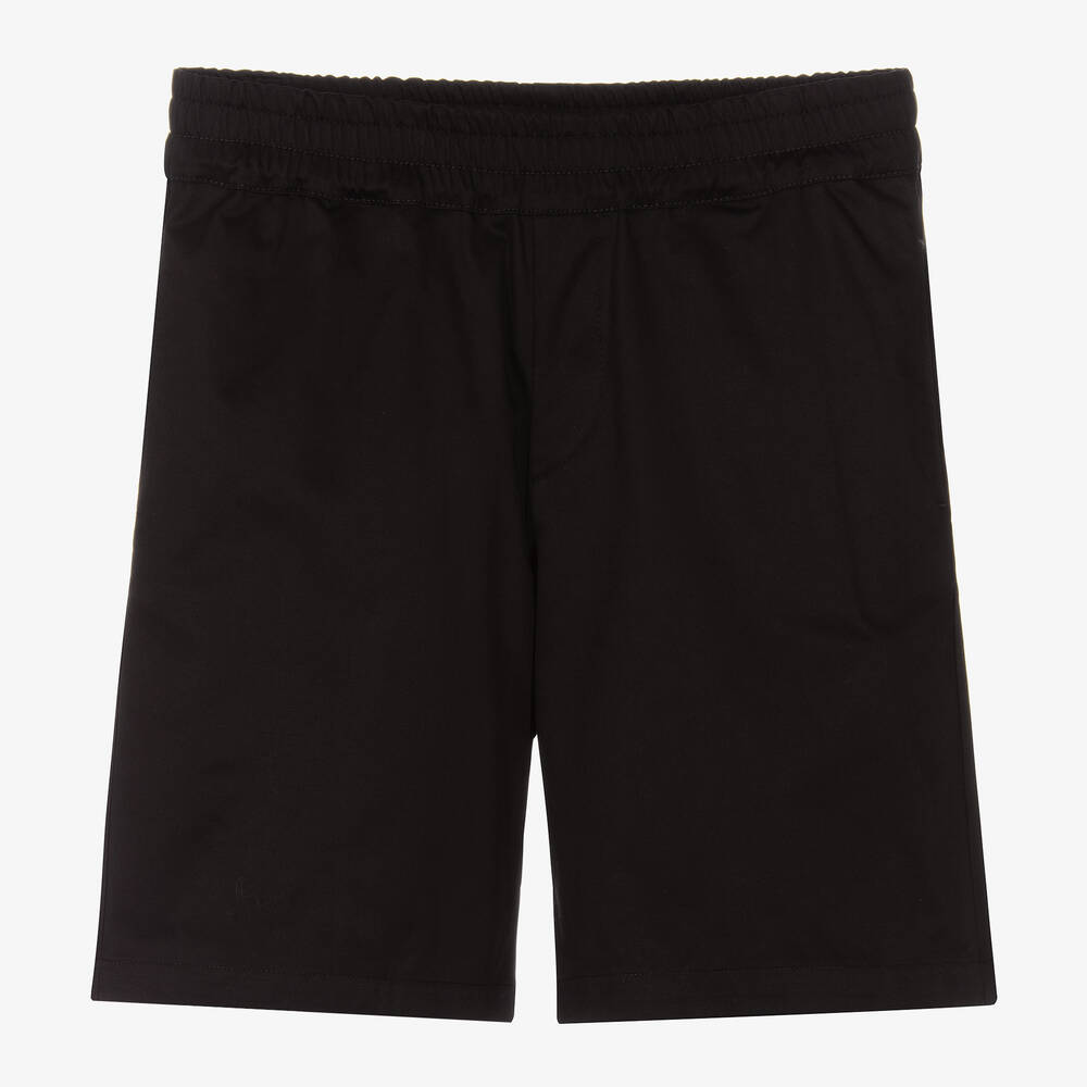 MSGM - Teen Boys Black Cotton Shorts | Childrensalon