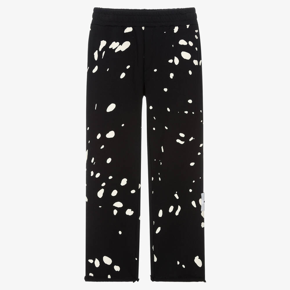 MSGM - Teen Boys Black Cotton Spotted Joggers | Childrensalon