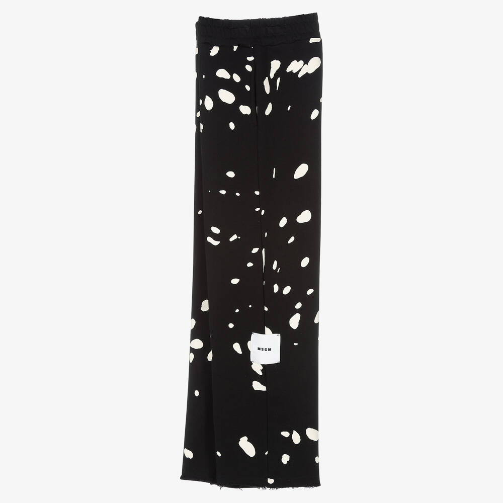 MSGM-Teen Boys Black Cotton Spotted Joggers | Childrensalon Outlet