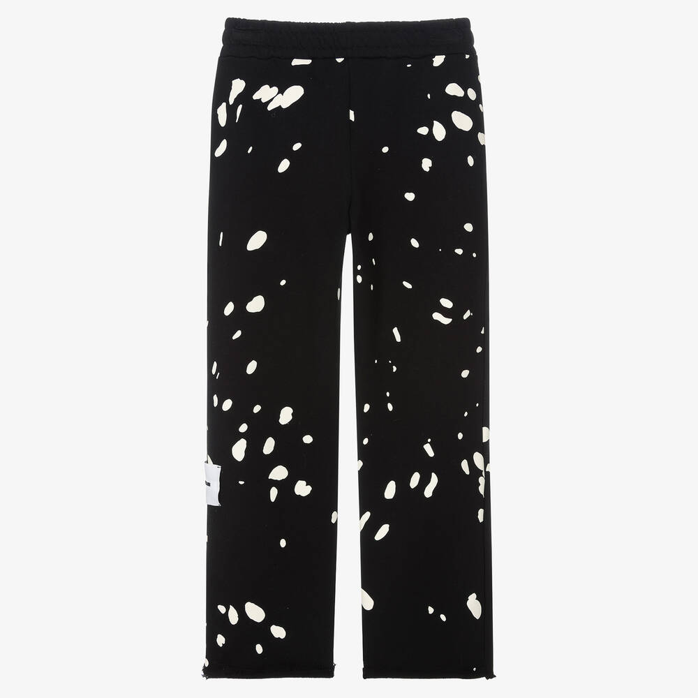 MSGM-Teen Boys Black Cotton Spotted Joggers | Childrensalon Outlet