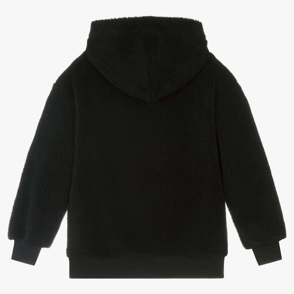 MSGM Teen Boys Black Fleece Hoodie