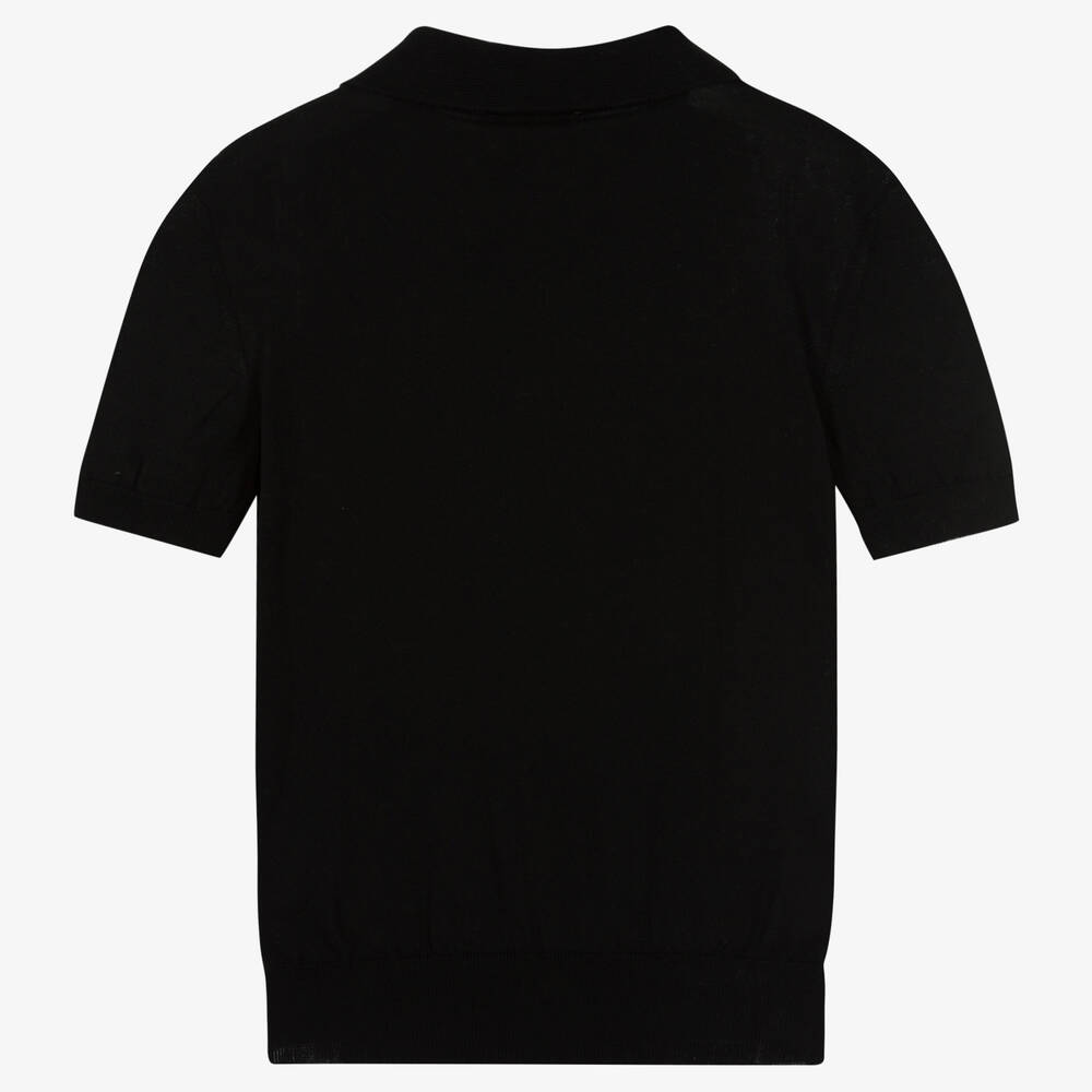 MSGM-Черная трикотажная рубашка поло | Childrensalon Outlet