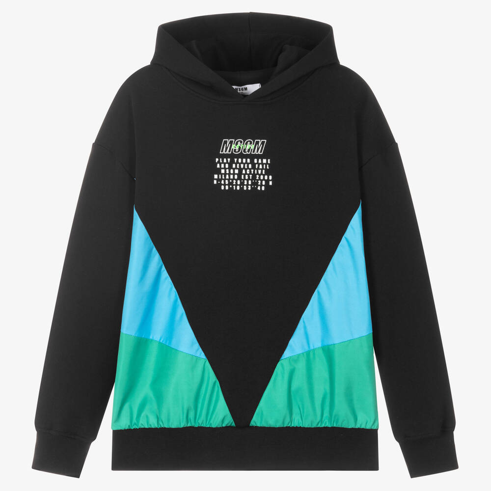 MSGM - Teen Boys Black Logo Hoodie | Childrensalon