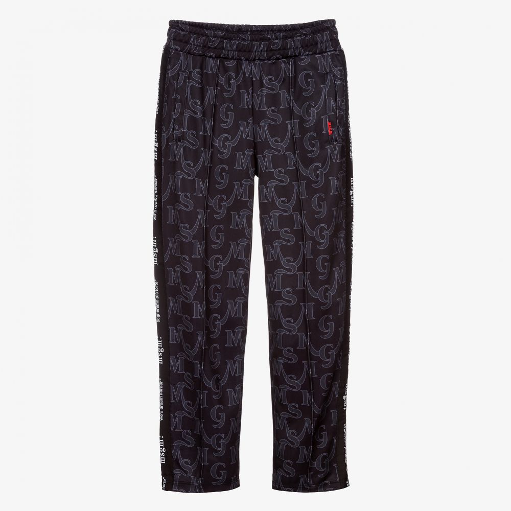 MSGM - Teen Boys Black Logo Joggers | Childrensalon