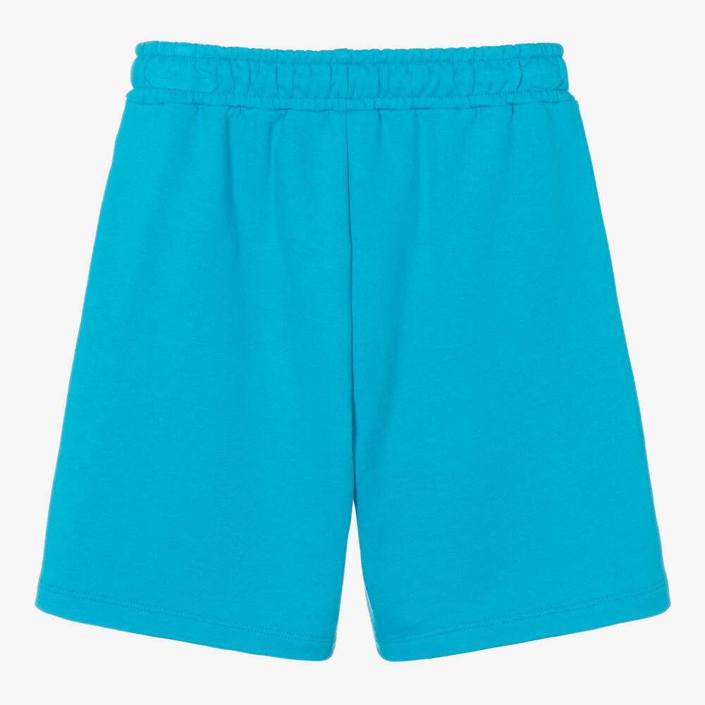MSGM-Teen Boys Blue Cotton Slogan Shorts | Childrensalon Outlet