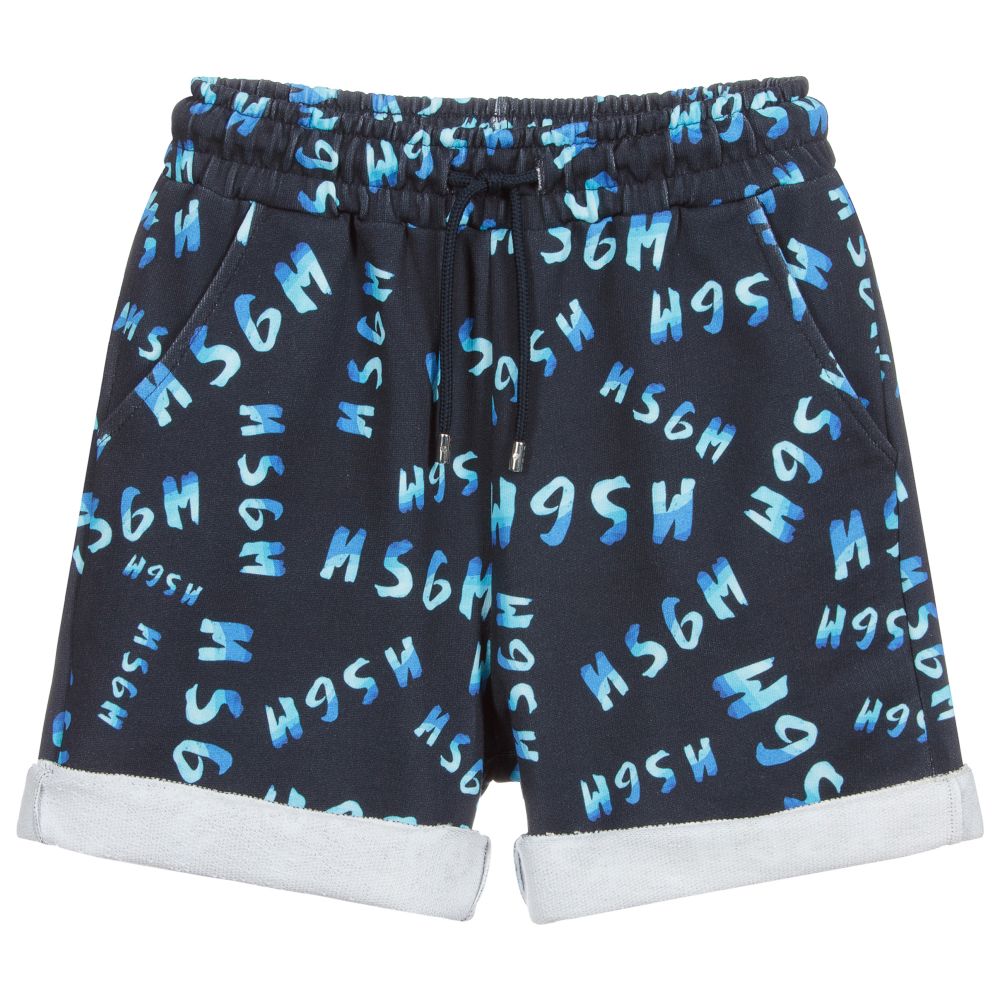 MSGM-شورت قطن لون كحلي و أزرق للأولاد | Childrensalon Outlet
