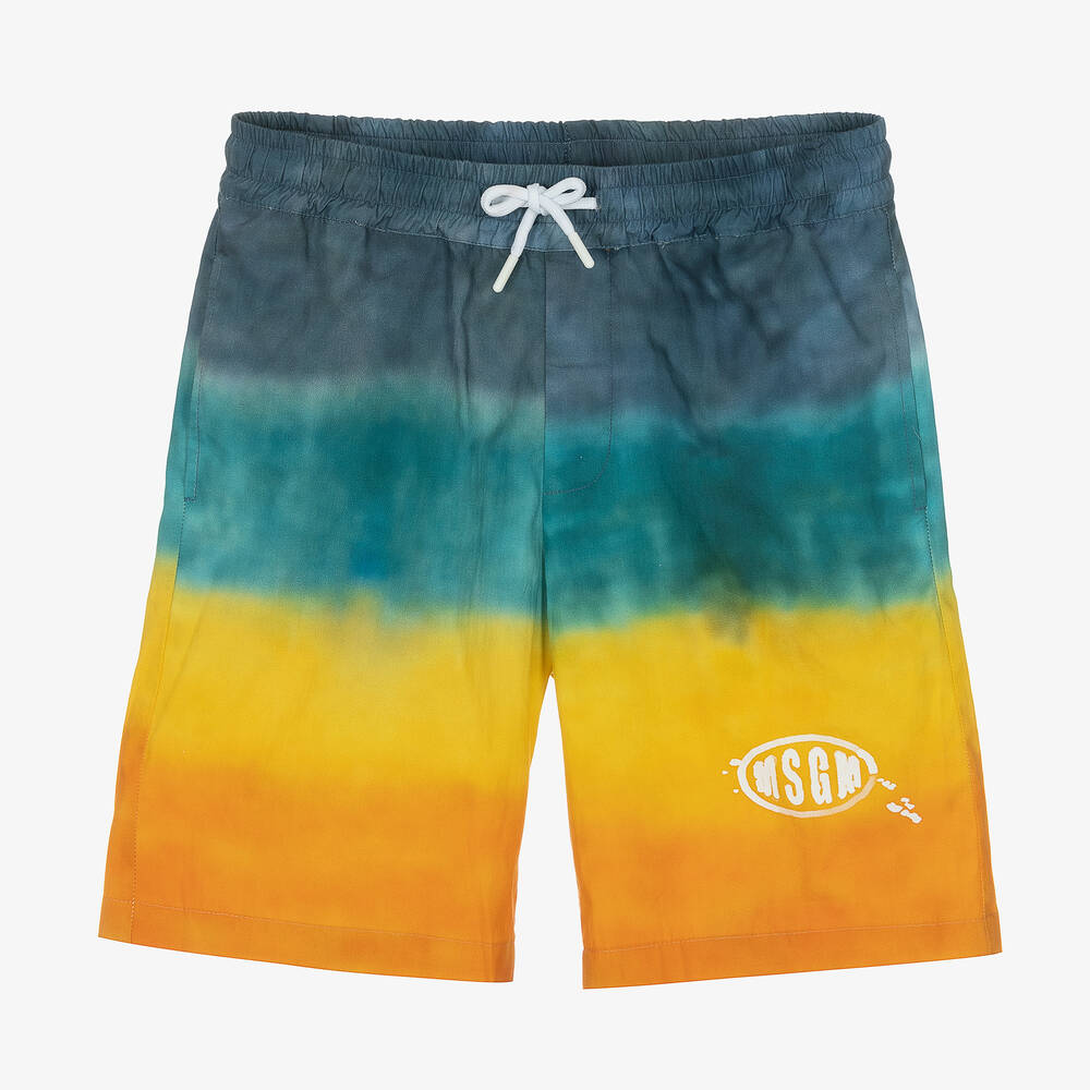 MSGM-Teen Boys Cotton Tie-Dye Bermuda Shorts | Childrensalon Outlet