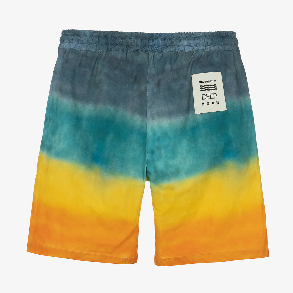 MSGM-Хлопковые шорты-бермуды с эффектом тай-дай | Childrensalon Outlet