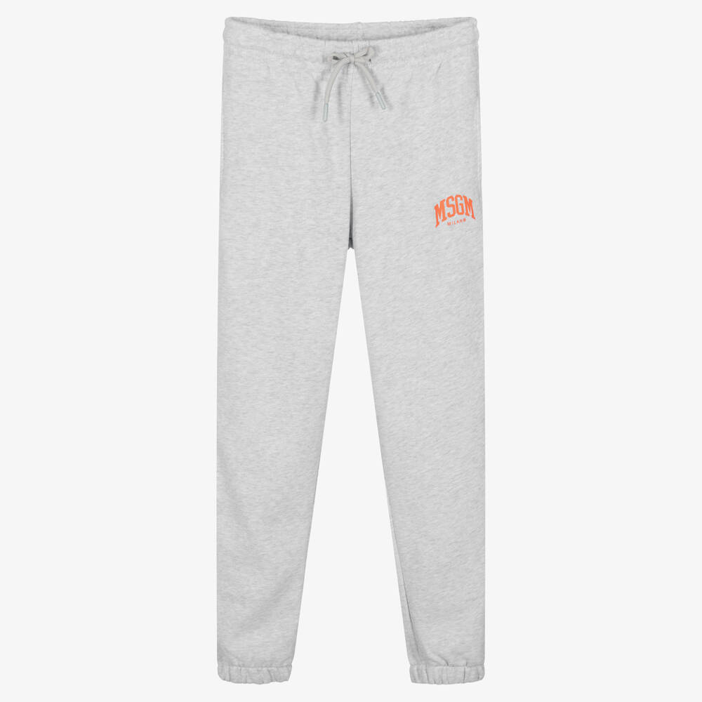 MSGM - Teen Boys Grey Cotton Joggers | Childrensalon