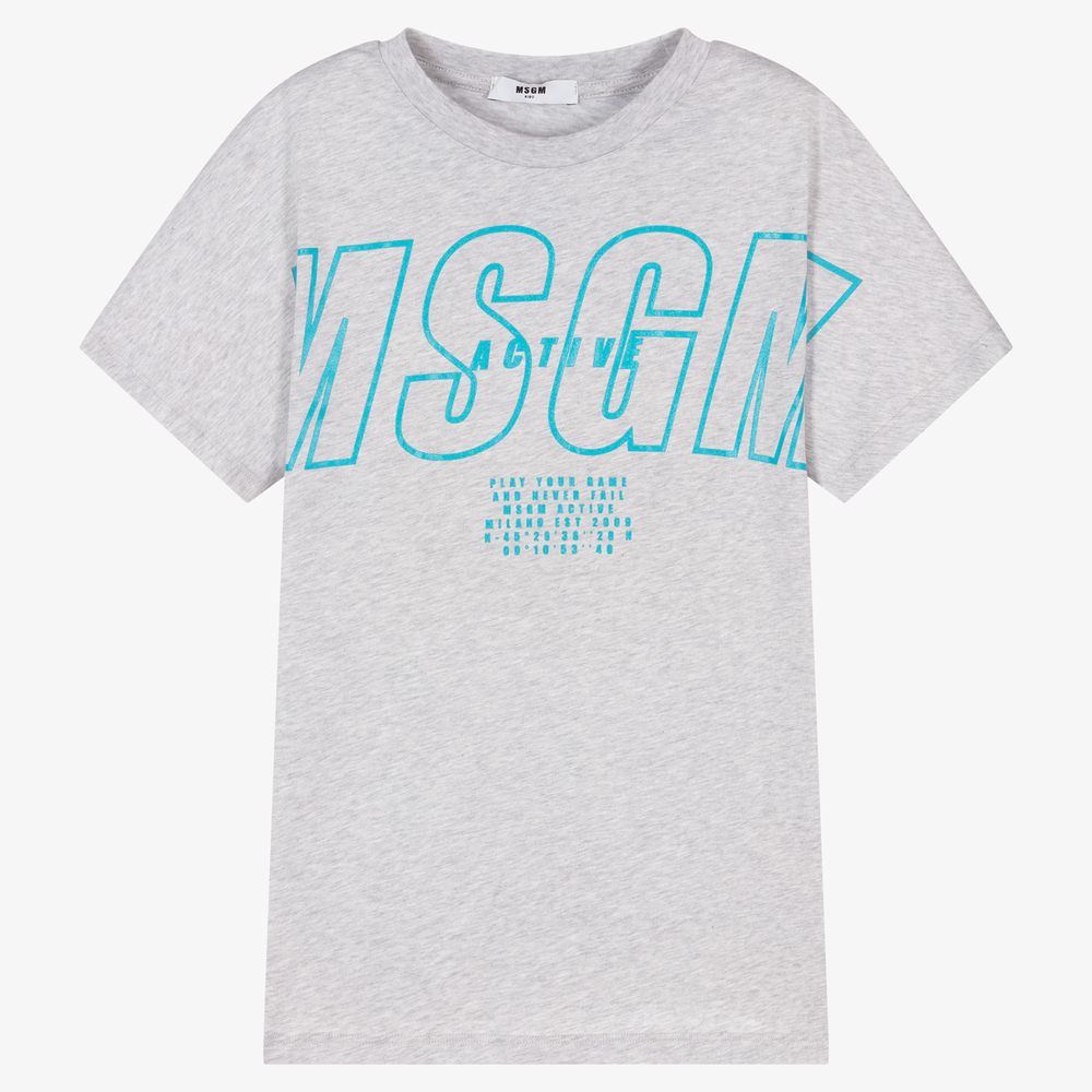 MSGM - Серая футболка для мальчиков-подростков | Childrensalon