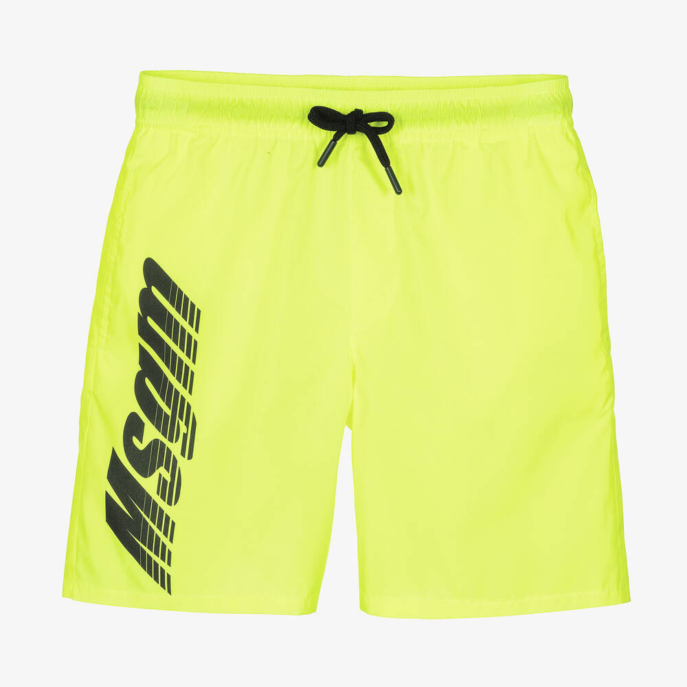 MSGM - Short de bain jaune fluo ado garçon | Childrensalon