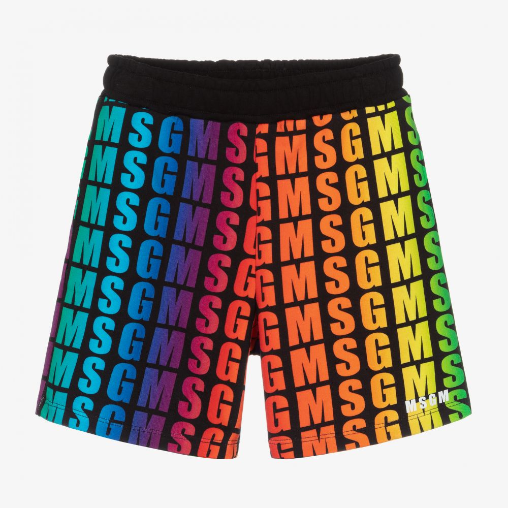 MSGM - Teen Boys Rainbow Logo Shorts | Childrensalon