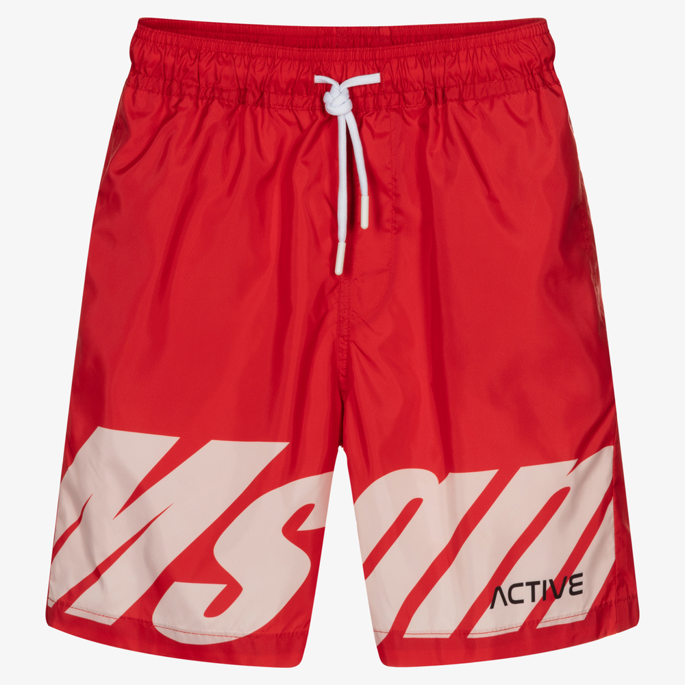 MSGM - Teen Boys Red Swim Shorts | Childrensalon