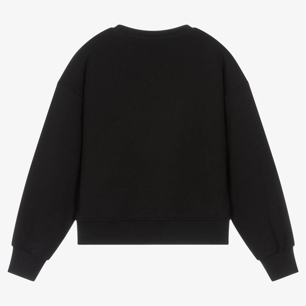 MSGM - Teen Girls Black Cotton Jewel Sweatshirt
