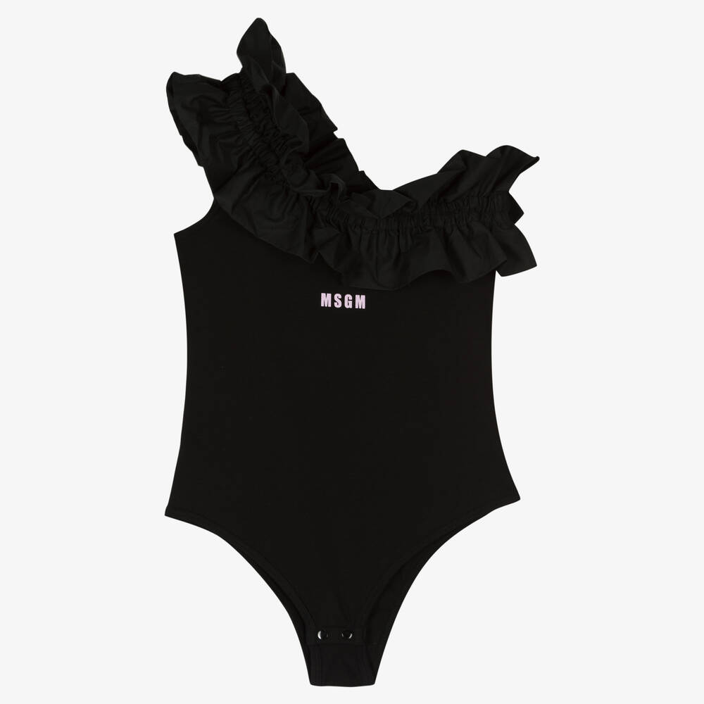 MSGM - Body noir en coton ado fille | Childrensalon