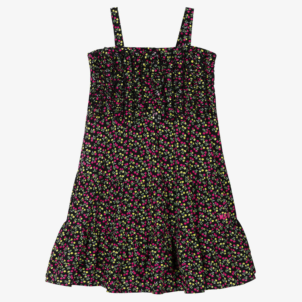 MSGM - Kleid Mikro-Kirschmuster schwarz | Childrensalon
